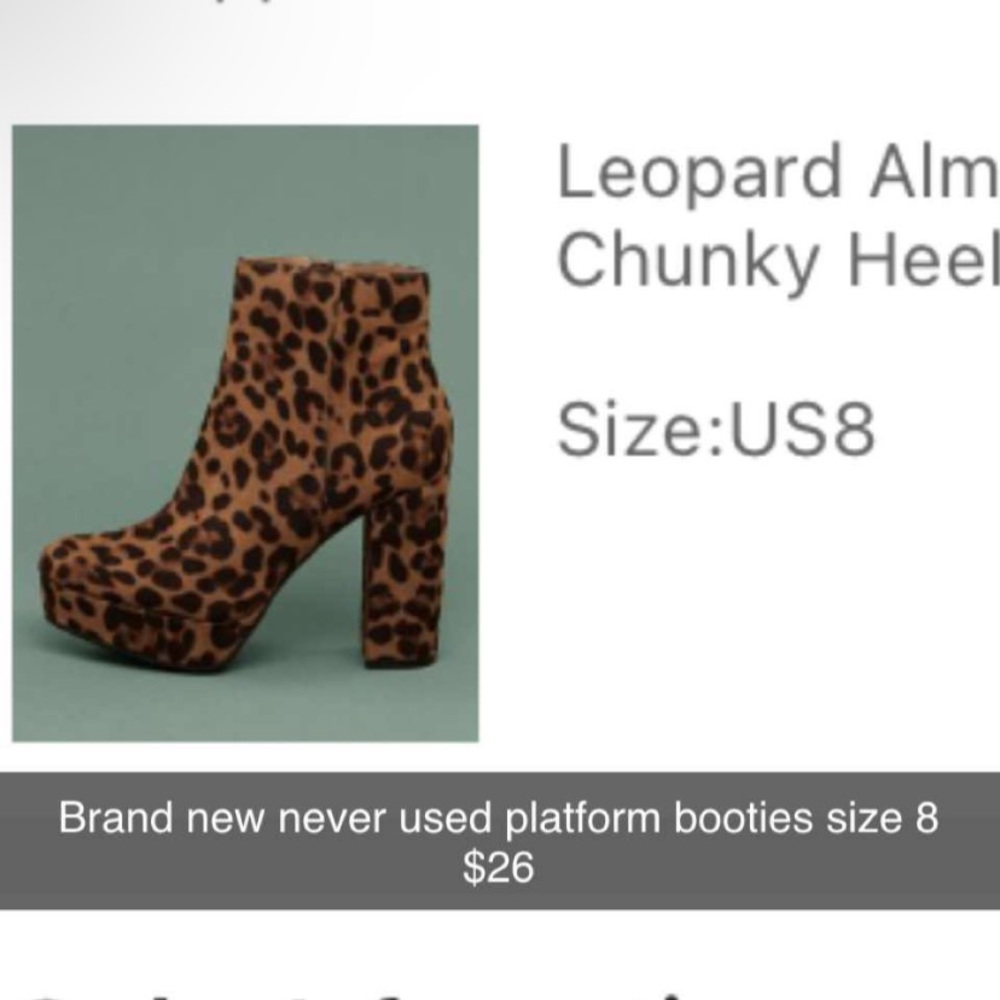 Platform cheetah booties